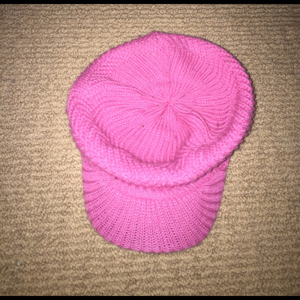 Knit pink hat