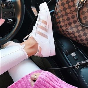 Rose gold Adidas Superstar size 7 W
