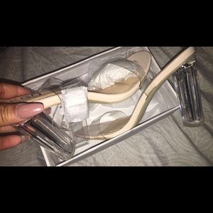 Clear heels!! In style. Perfect for going out