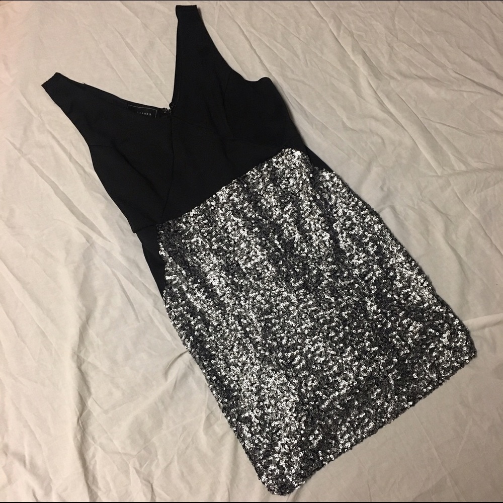Sparkly V Neck Dress
