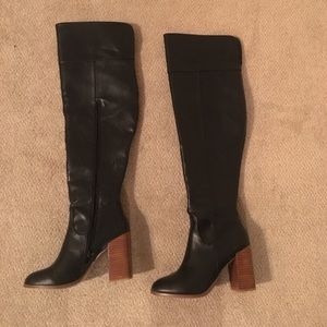 Over the knee black boots