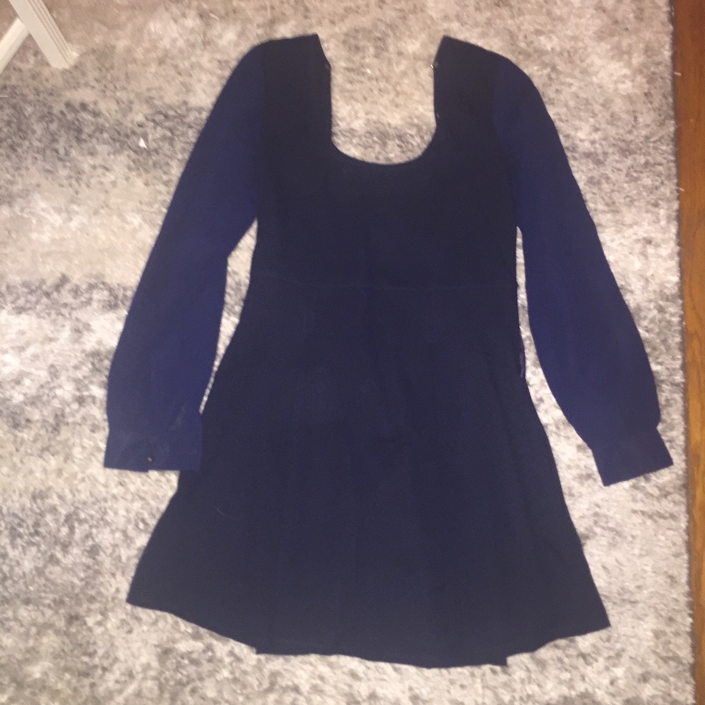 Navy blue open back dress