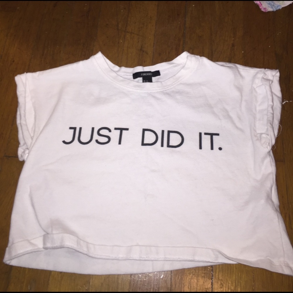 Graphic "Just Did It" crop top