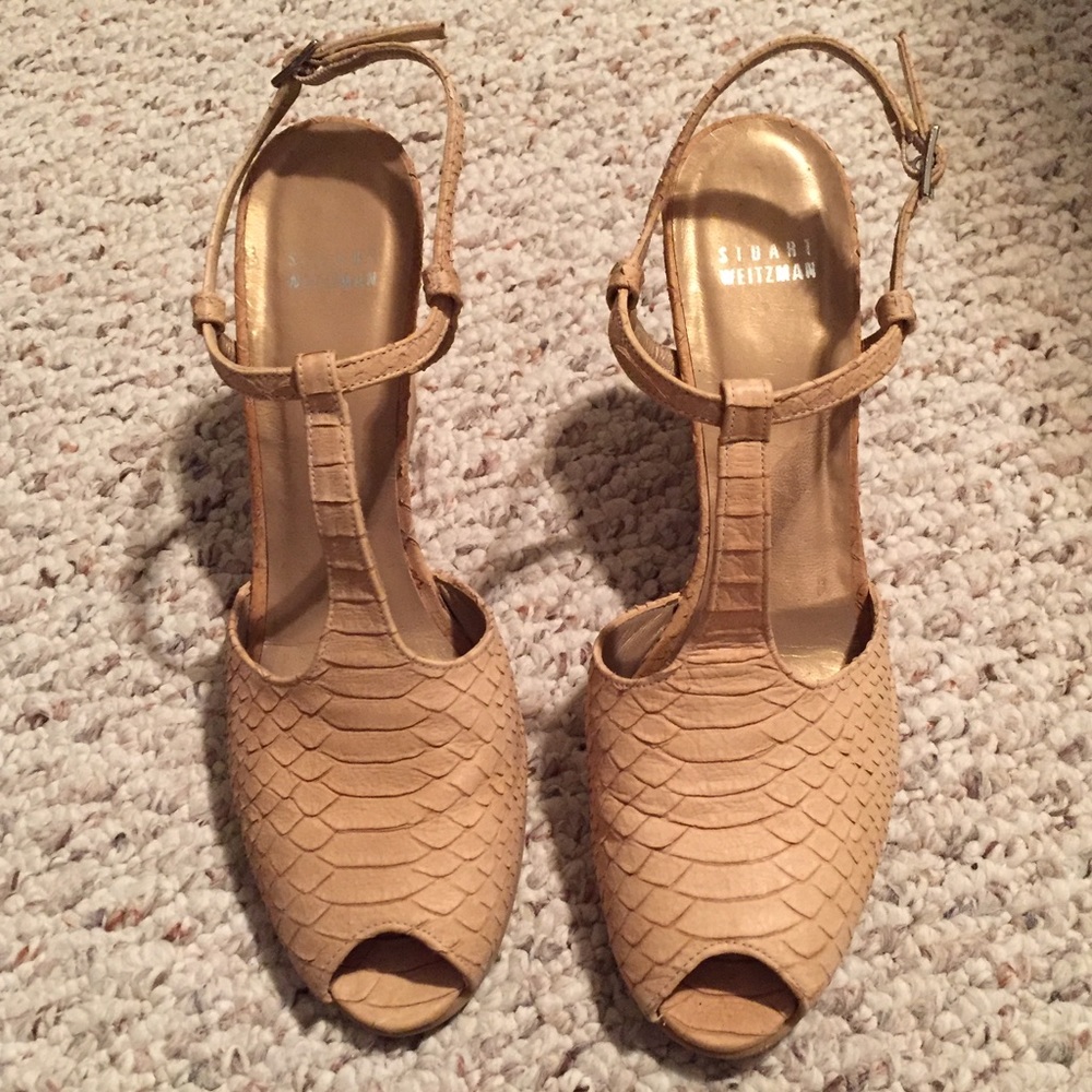 Stuart Weitzman leather peep-toes