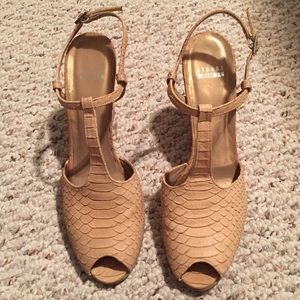Stuart Weitzman leather peep-toes