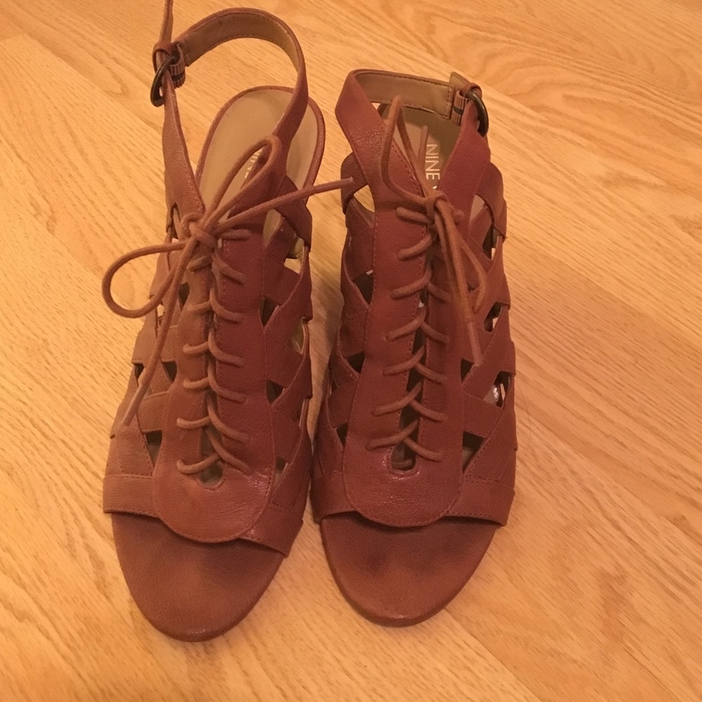 Brown Nine West Wedges
