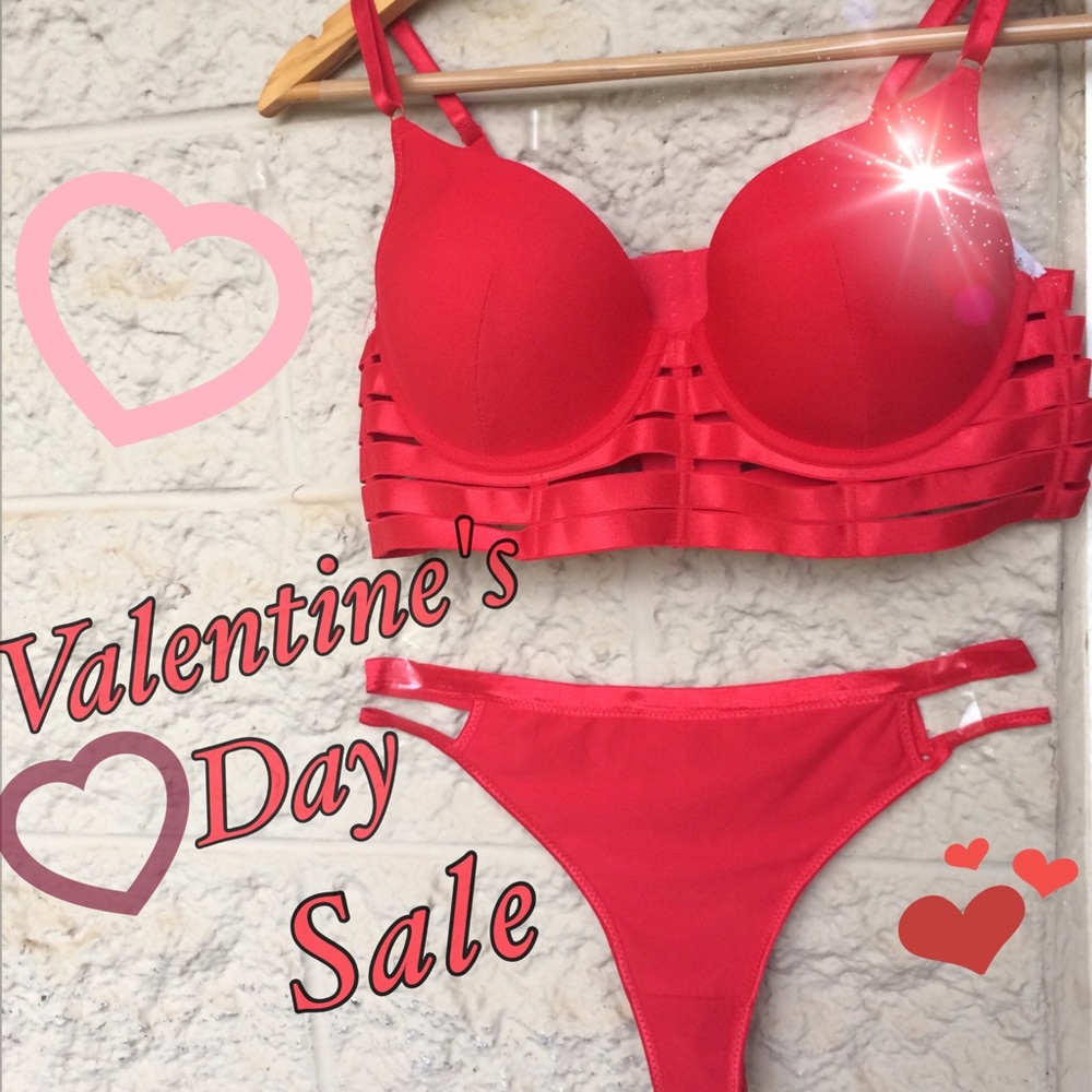 Red Caged Bra and Panty set