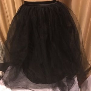 Nasty Gal XXS tulle skirt black long
