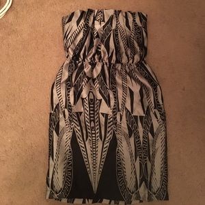 Strapless Sage and black satin Jalou dress