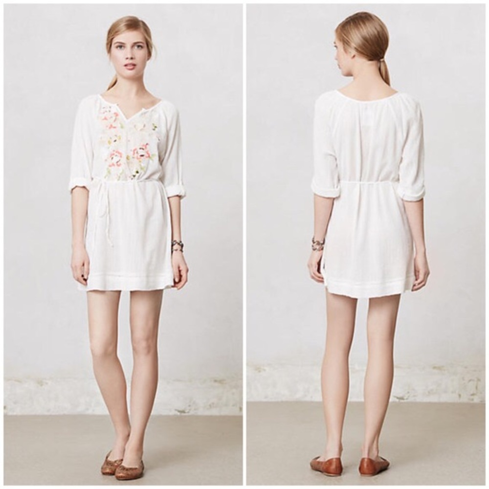 Anthropologie Embroidered Montanita Tunic Cover-up