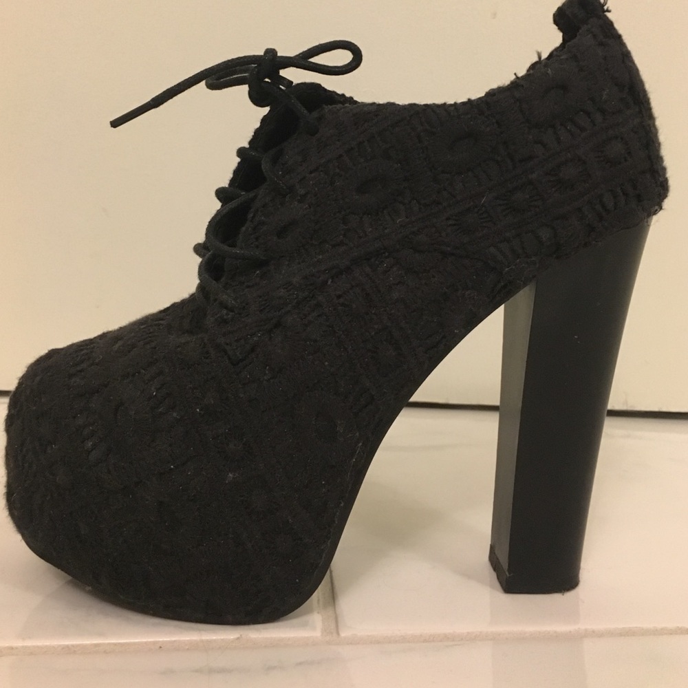 Sexy black platform heels