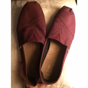 Burgundy Slip On Loafers TOMS