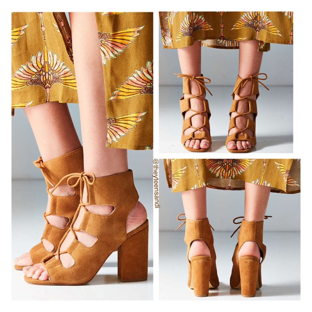 Urban Outfitters Glazed Ginger Suede Lace-Up Heels
