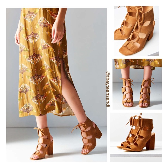 Urban Outfitters Glazed Ginger Suede Lace-Up Heels - Picture 2 of 2