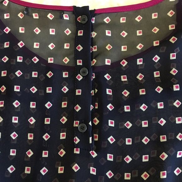 •SOLD• Anthropologie Pleione Sheer Navy Peplum XS - Picture 4 of 8