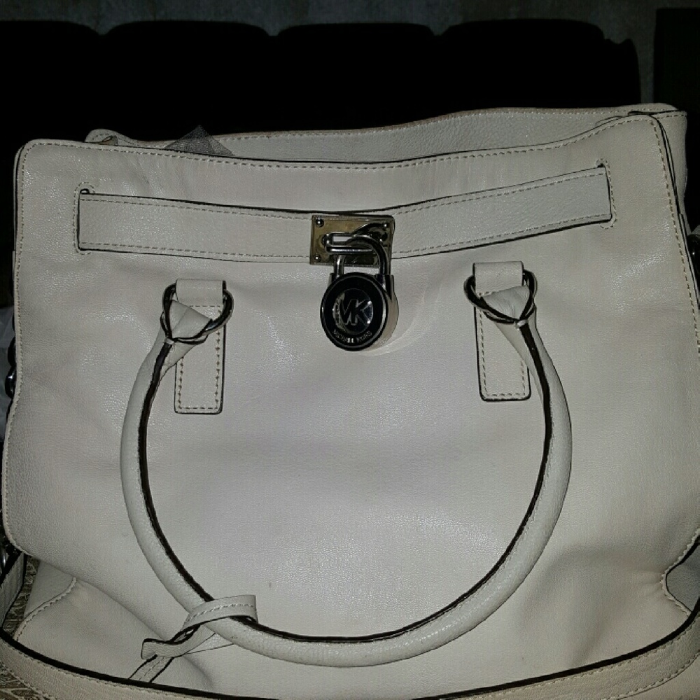 Michael Kors White Hamilton Satchel