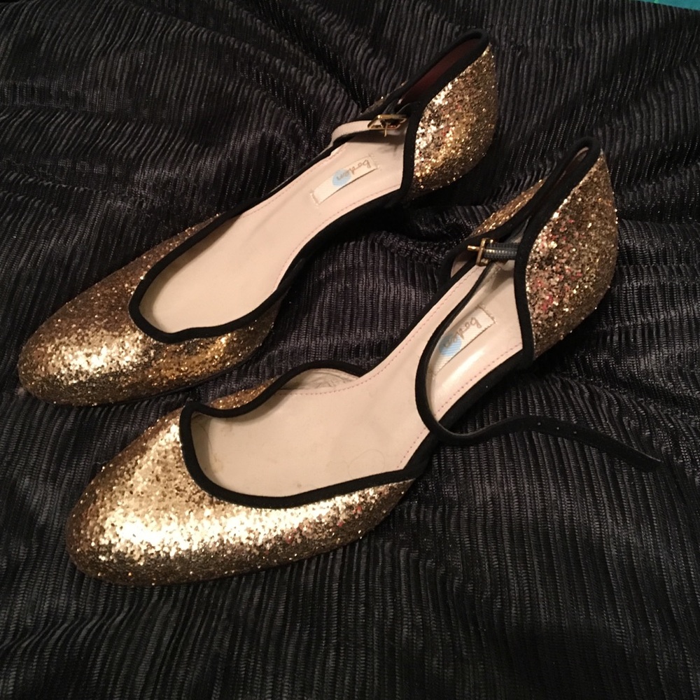 Biden gold glitter Mary Janes