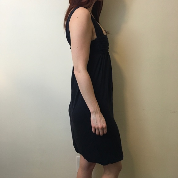 @gailhunee Maje Black Cotton Silk Sleeveless Dress - Picture 3 of 5