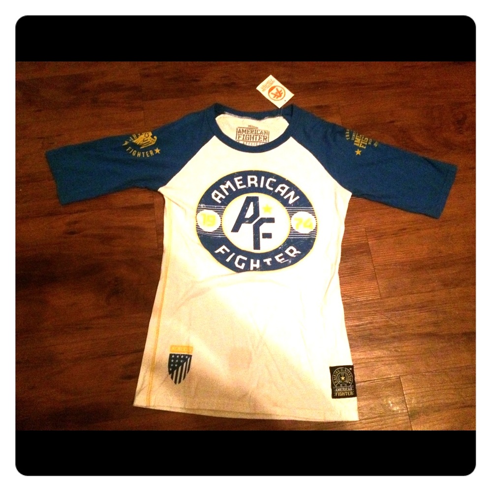American fighter Henley tee nwt
