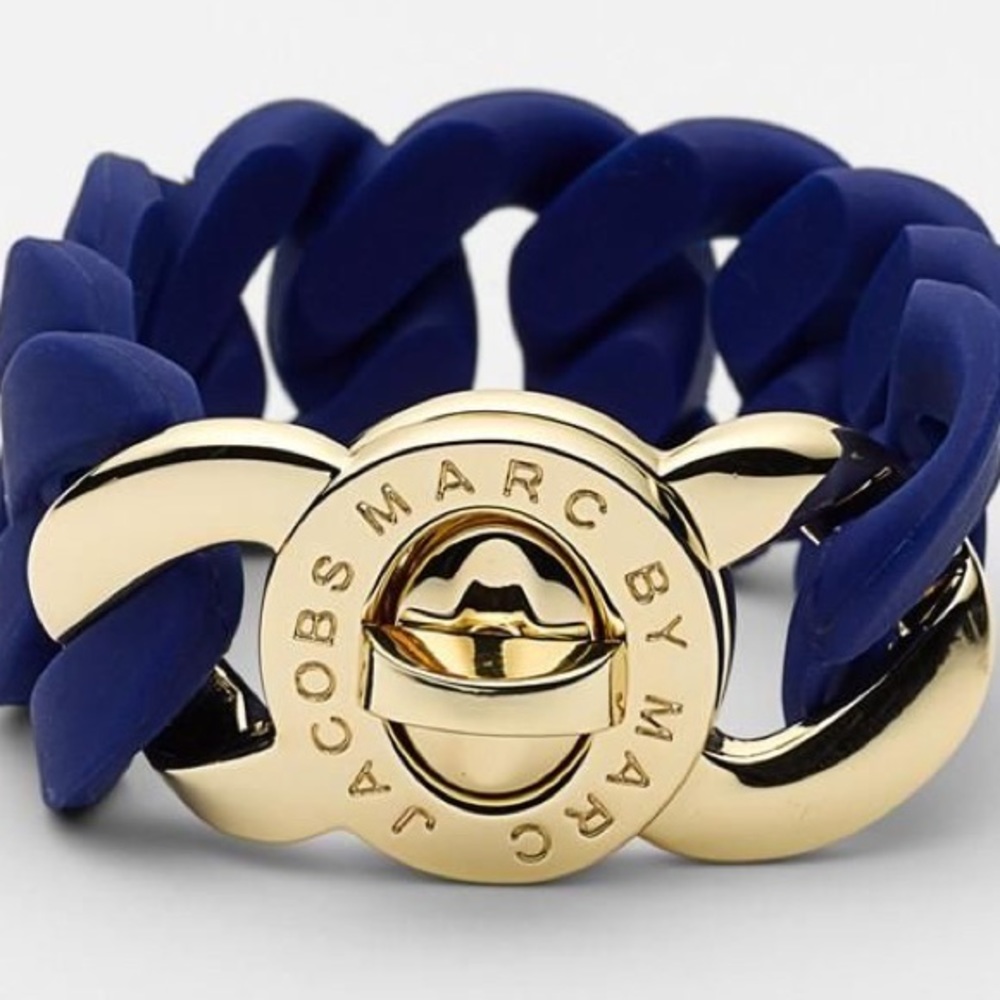 Blue Marc Jacobs Bracelet with Gold Screw Lock