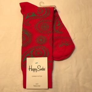 Happy socks red with green paisley