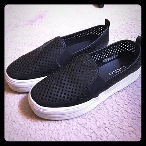 Black Faux Leather Platform shoes