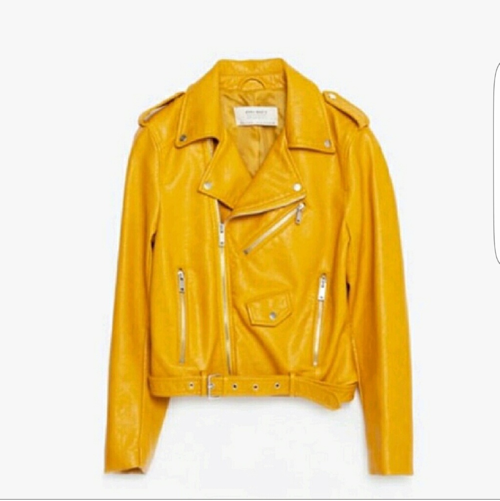 Mustard yellow Zara biker jacket