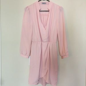 TOBI Light Pink Faux Wrap Dress
