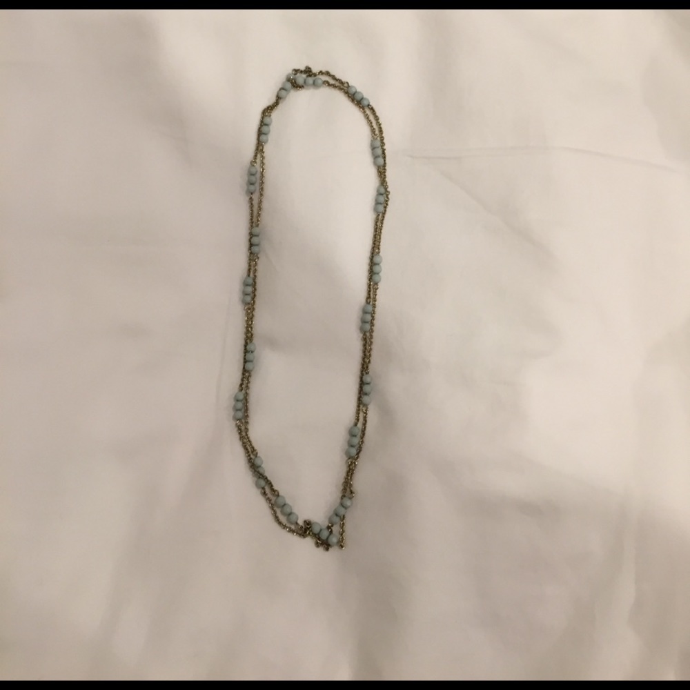 NWOT!! Long necklace with mint green beads