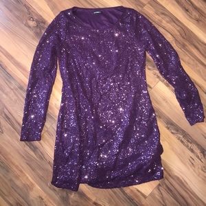 Plum Sequin Cocktail Dress