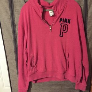 Large VS Pink 3/4 Zip Sweater