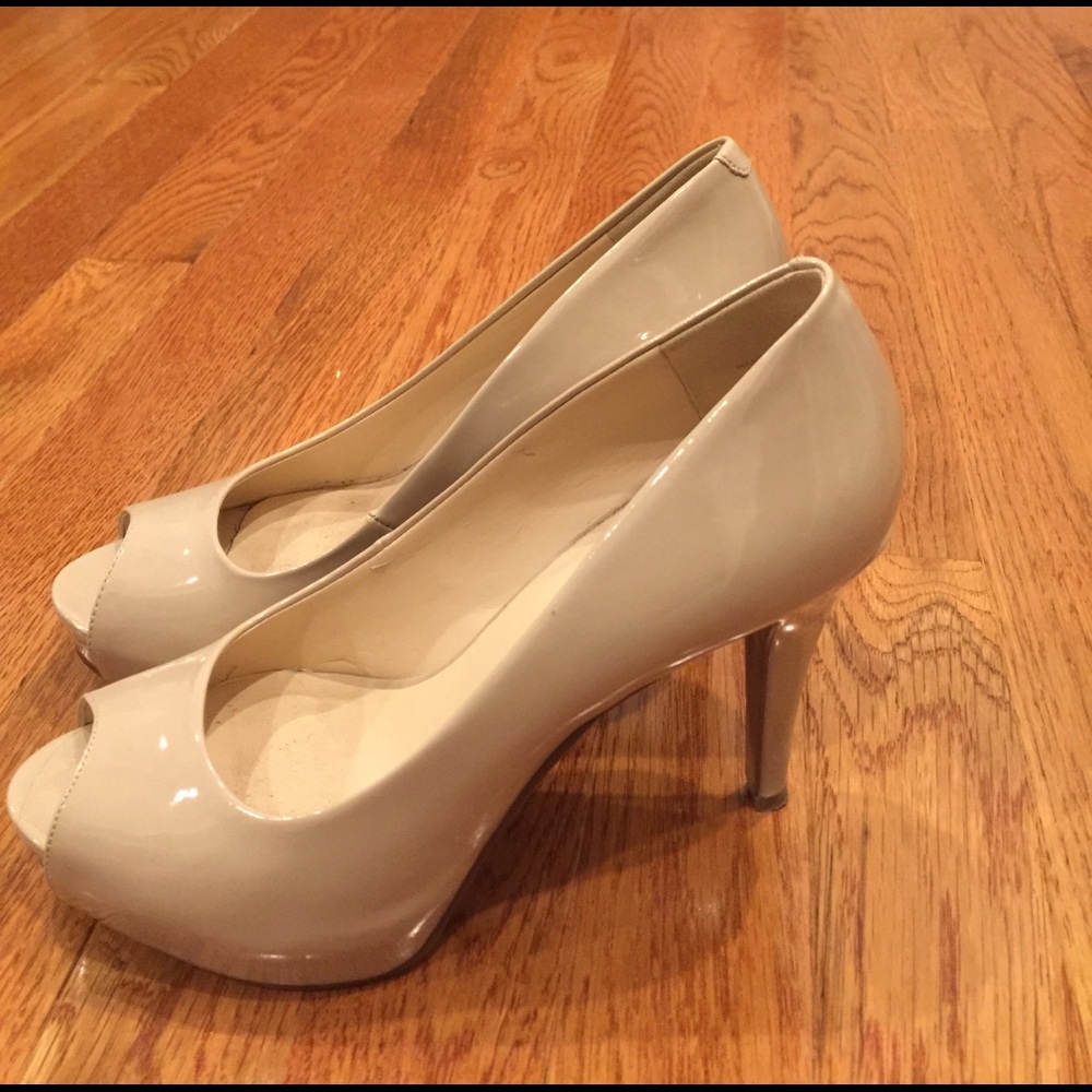 Patent leather platform heels