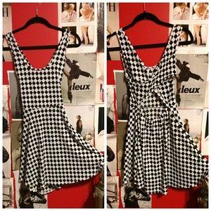 Open Back Checkered Minidress