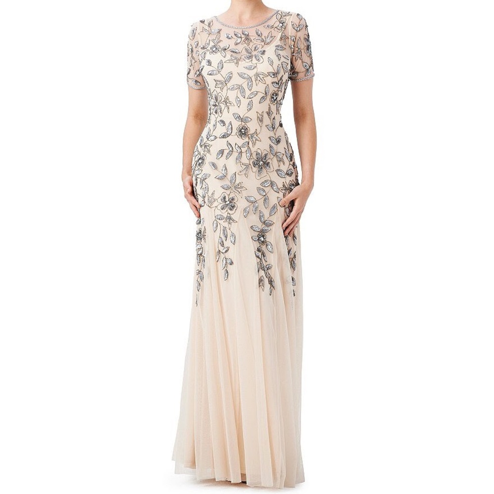 Adrianna Papell floral beaded gown
