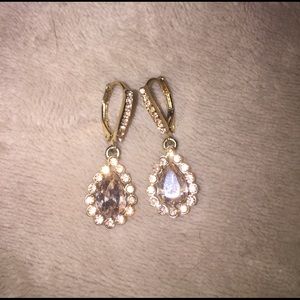 Pink & Gold Teardrop Earrings!