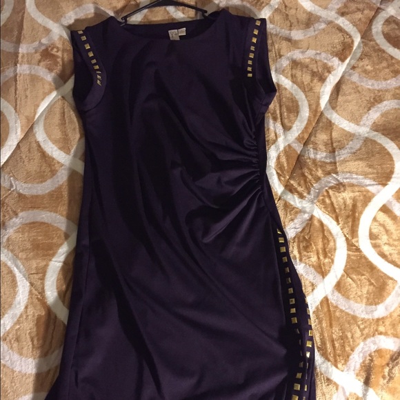 Purple and gold dress midi - Picture 1 of 1
