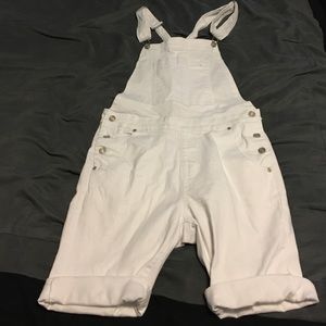 White overall shorts