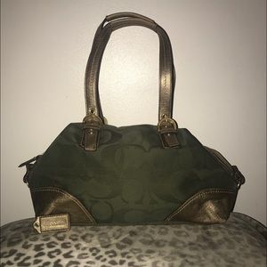 COACh olive/gold bag