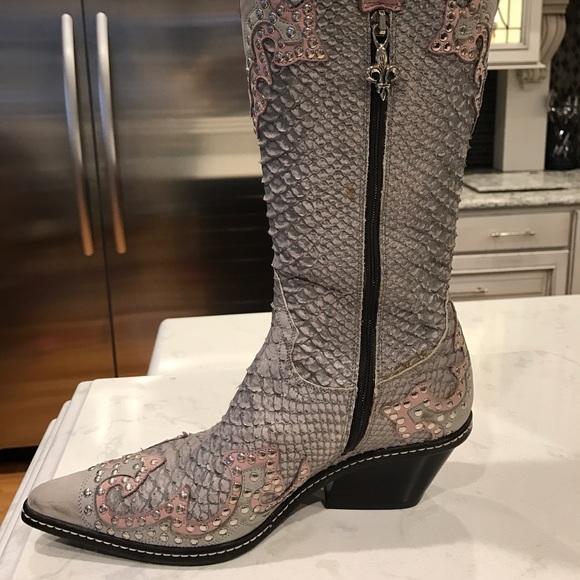 🚫SOLD🚫DONALD J PLINER SNAKESKIN BOOTS JACKIE - Picture 4 of 7