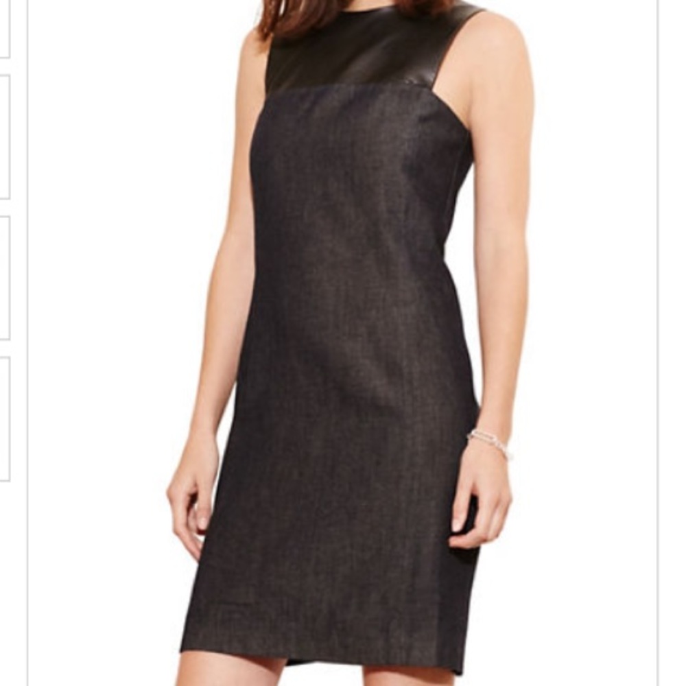 Sale!! Ralph Lauren Denim Faux Leather Shift Dress