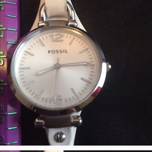 White fossil watch