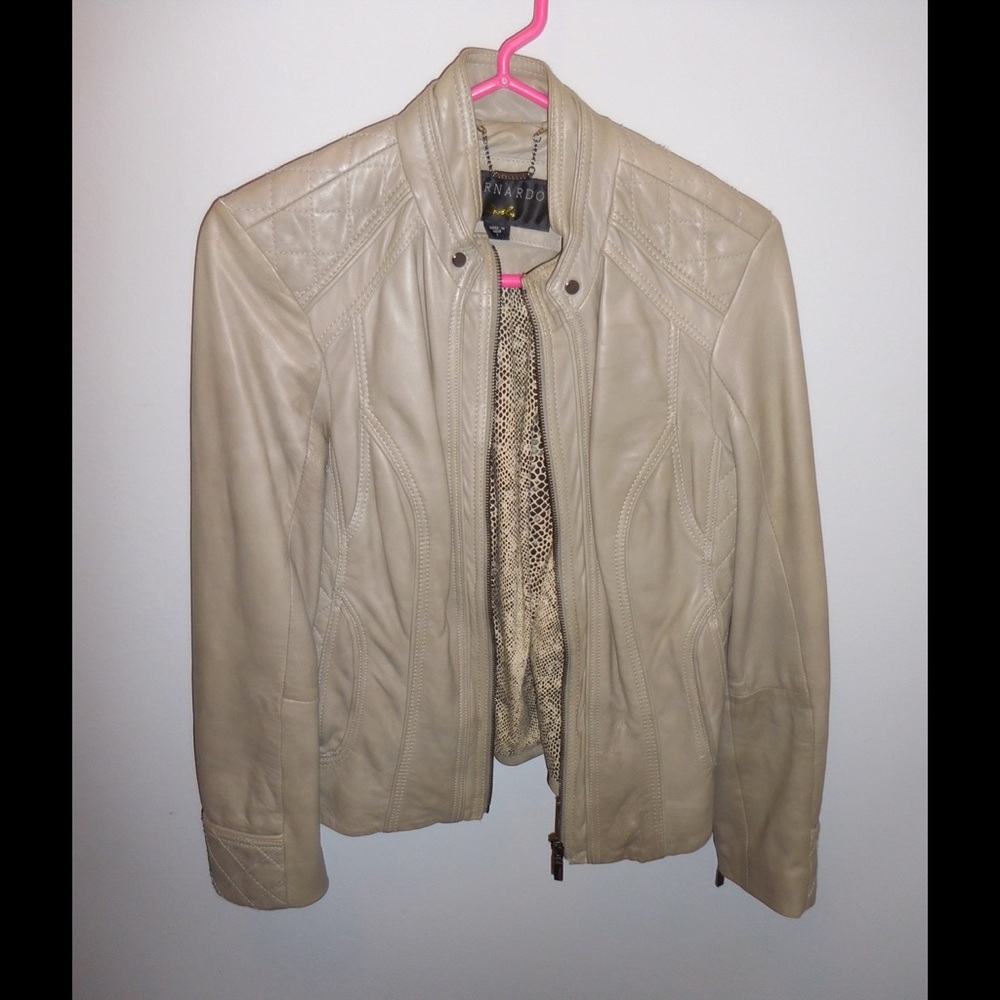 Bernardo tan leather jacket