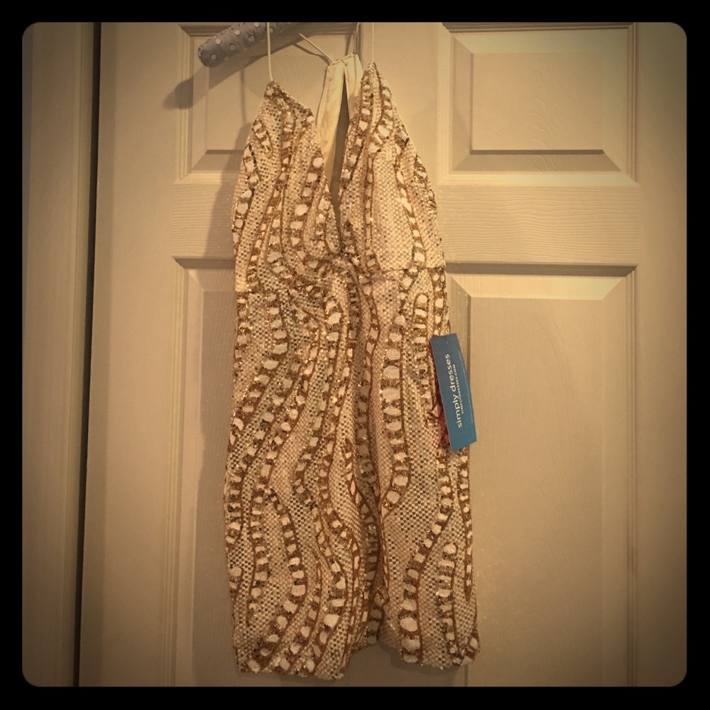Brand new gold and white sequin dress
