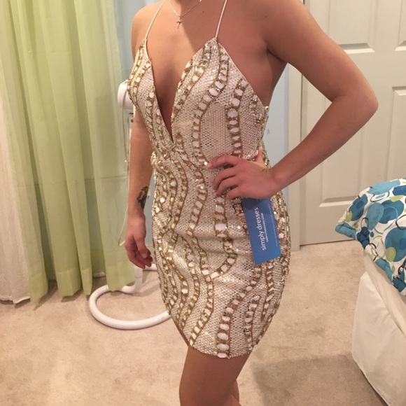 Brand new gold and white sequin dress - Picture 2 of 4