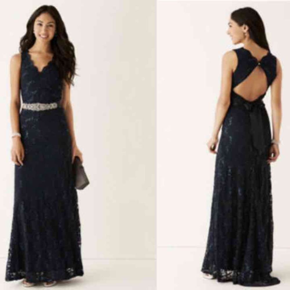 •my michelle• sleeveless navy prom dress