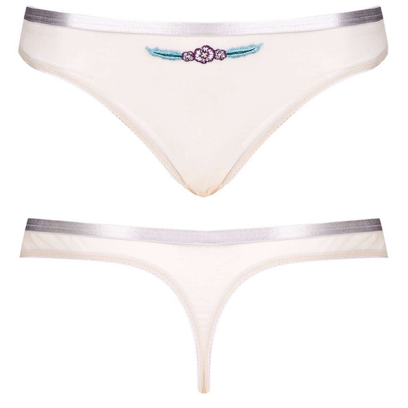 Topshop Mesh Embroidered Thong - Picture 3 of 5
