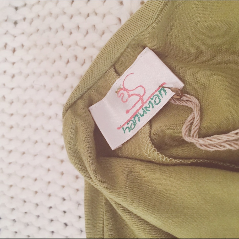 Green hanuman yoga pants with ruffle