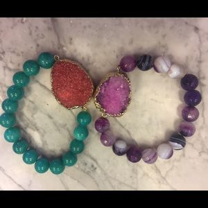 Druzy Stone beaded bracelets