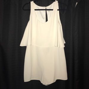 Zara White Ruffle Romper