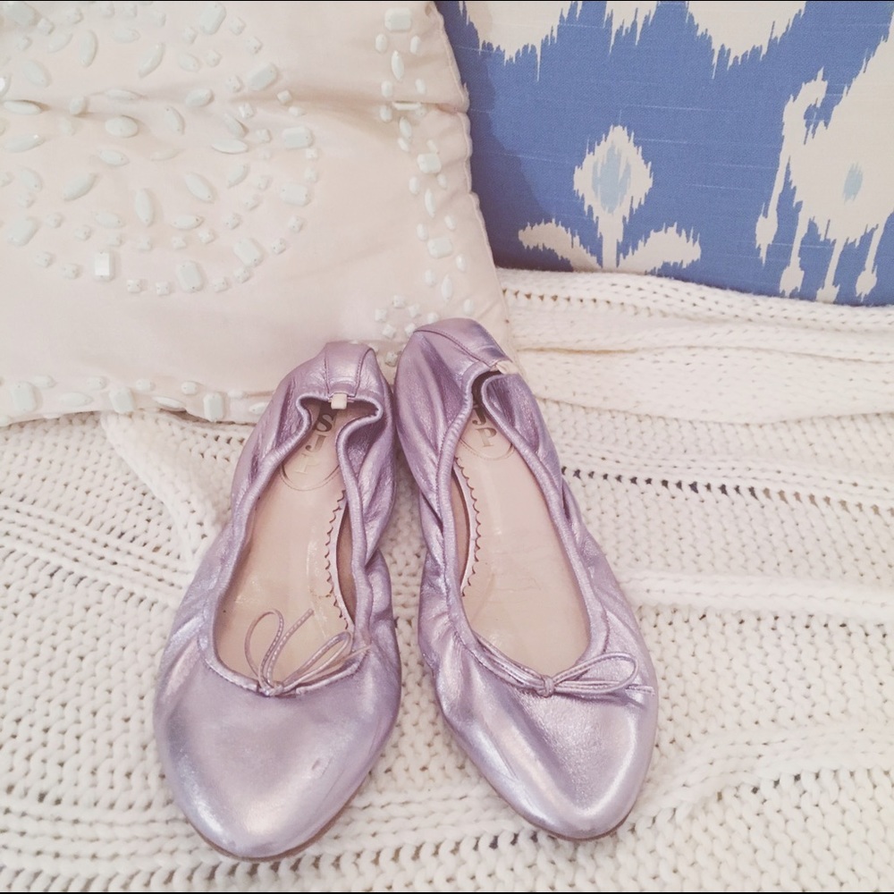 SJP metallic lilac flats